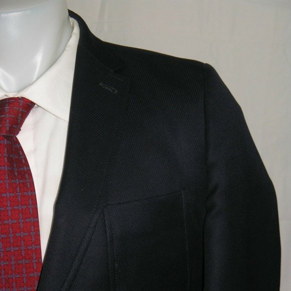 Dries Van Noten Navy Grosgrain Whiteley & Green Two Button Sport Coat 40R